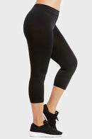 SOFRA LADIES POLYESTER CAPRI LEGGINGS PLUS SIZE (EX901X)