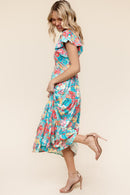 COLLARED NOTCH NECK KNIT DRESS W/ SIDE POCKETS