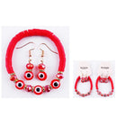 Fashion Evil Eye Bracelet & Earring Set 2322 RD ( 12 units)
