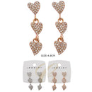 Fashion Heart Rhinestone Drop Earrings 2880GS ( 12 units)