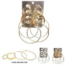 Fashion Multi Hoop Earring 3038SLGD (12 units)
