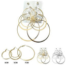 Fashion Multi Hoop Earring 3840SLGD (12 units)