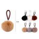 Faux Fur Pom Pom Keychain – Soft Bag Charm with Wrist Strap 1575E6 (12 units)