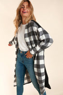BUFFALO PLAID CARDIGAN WITH SIDE POCKETS