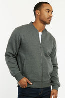 KNOCKER MEN'S FLEECE BOMBER JACKET (FJ2100_CH-GR)