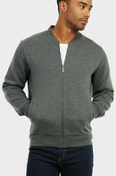 KNOCKER MEN'S FLEECE BOMBER JACKET (FJ2100_CH-GR)