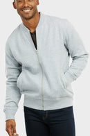 KNOCKER MEN'S FLEECE BOMBER JACKET (FJ2100_H.GRY)