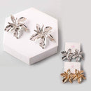 Floral Metal Statement Stud Earrings  39803GS(12 units)