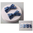Floral  Print Denim Bow 2PCS Hair Clip Set 13435DM (12 units)