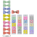 Floral & Ribbed Bow Hair Clips Set 40002P (12 units)