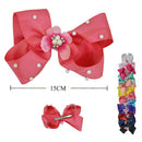 Flower With Pearl  hair Bow 0525R12 ( 12 units)