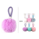 Fluffy Pom Pom Wristlet Keychain 1575P6 (12 units)