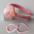 Furry Sequin Heart Headband 12993 (12 units)