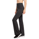 SOFRA LADIES FLARE LEGGINGS YOGA PANTS (FYP2000) (BLACK, CHC/GR)