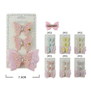 Glitter Butterfly 3PCS Hair Clip Set 1112A (12 units)