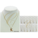 Gold Initial Letter Pendant Necklace 0024G (12 units)