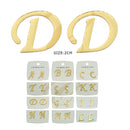 Gold Initial Letter Stud Earrings 0066G (12 units)
