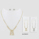 Gold Silver Rhinestone Necklace Set 37021GS (12 units)