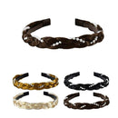 Hair Braid Headband With Pearl 50809BG (12 units)