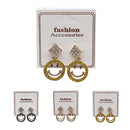 Happy Face Rhinestone Earrings 2955 (12 units)