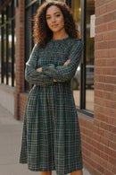Cedar Lane Plaid Midi Dress (Open Pack)