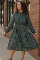 Cedar Lane Plaid Midi Dress (Open Pack)