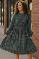 Cedar Lane Plaid Midi Dress (Open Pack)
