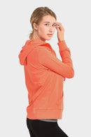 SOFRA LADIES SINGLE JERSEY ZIP-UP HOODIE JACKET (HDC7000_CORAL)
