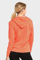 SOFRA LADIES SINGLE JERSEY ZIP-UP HOODIE JACKET (HDC7000_CORAL)