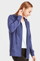 SOFRA LADIES SINGLE JERSEY ZIP-UP HOODIE JACKET (HDC7000A/XA_DENIM)