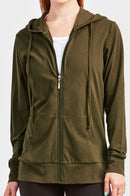 SOFRA LADIES SINGLE JERSEY ZIP-UP HOODIE JACKET (HDC7000A/XA_OLIVE)
