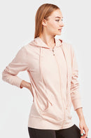 SOFRA LADIES SINGLE JERSEY ZIP-UP HOODIE JACKET (HDC7000_BLUSH)