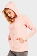 SOFRA LADIES SINGLE JERSEY ZIP-UP HOODIE JACKET (HDC7000_PEACH)