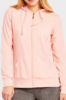 SOFRA LADIES SINGLE JERSEY ZIP-UP HOODIE JACKET (HDC7000_PEACH)