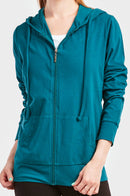 SOFRA LADIES SINGLE JERSEY ZIP-UP HOODIE JACKET (HDC7000A/XA_PEACOCK)