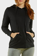 SOFRA LADIES SINGLE JERSEY PULLOVER HOODIE (HDC7001A_BLACK)