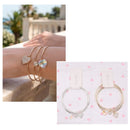 Heart Charm Bangle Bracelet Set 1422 (12 units)