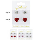 Heart Cubic Zirconia Earrings 20039 (12 units)