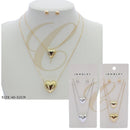 Heart Layered Necklaces Set 0753GS (12 units)