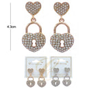 Heart Lock Shape Earring 2628GS (12 units)
