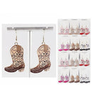 Heart Pattern Western Boot Earrings 5966 (12 units)