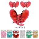 Heart Shape 3PC Hair Jaw Clip Set 0602R (12 units)