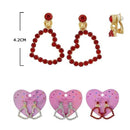 Heart Shape Rhinestone Clip On Earrings 076 (12 units)