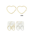 Heart Shape Stainless Steel Hoop Earrings 0037GS-30 (12 units)