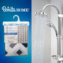 Bonita Home Fabric Shower Curtain with Hooks - 70.9"x70.9"