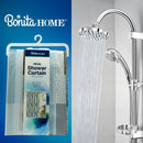 Bonita Home Tile Shower Curtain with Hooks - 71in