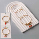 Kid's Fruit Charm Beaded Bangle Bracelets 6093 (12 units)