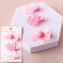 Kid's Opaque Heart Daisy 3PC Hair Clip 2450 ( 12 units)