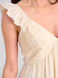 WOMEN'S SLEEVELESS V-NECK SMOCK POCKETS TIERED MAXI DRESS