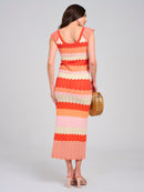 WOMEN'S SLEEVELESS V-NECK COLORBLOCK KNIT MAXI DRESS